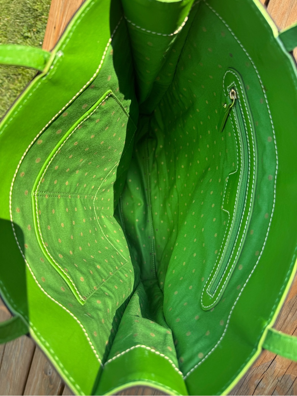 kate spade Green & Black Canvas Tote - Picture 4 of 9